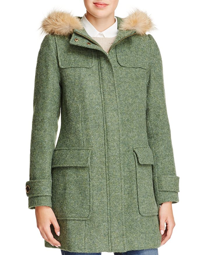 Pendleton Portland Fur Trim Jacket In Moss