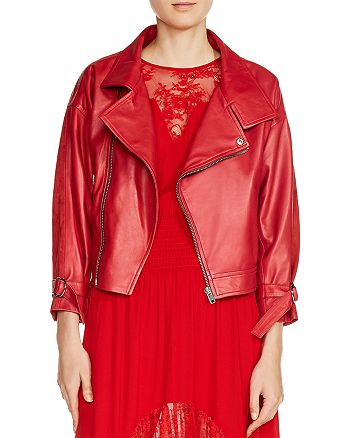 maje leather jacket bloomingdales