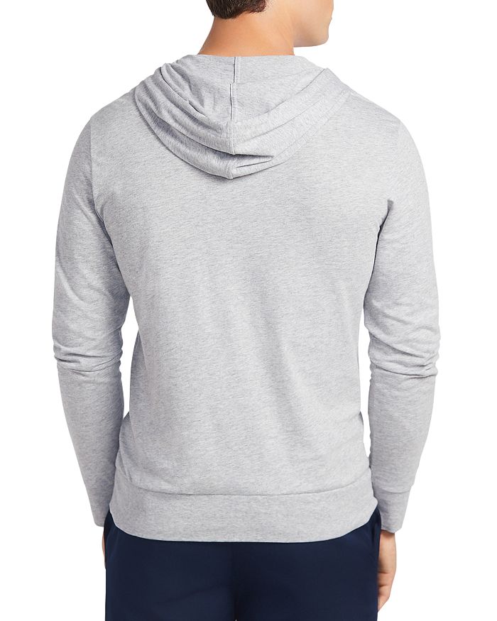Shop Lacoste Jersey Long-sleeve Hooded Tee In Silver Gray Chine