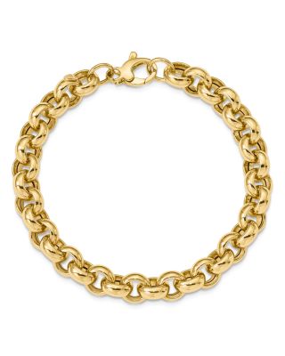 Bloomingdale's Fine Collection - Men's 14K Yellow Gold Polished Rolo Link Bracelet - Exclusive