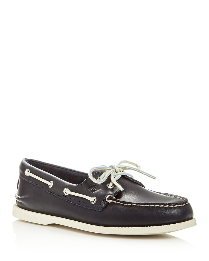 Sperry Men's Authentic Original Two Eye Leather Boat Shoes In Navy