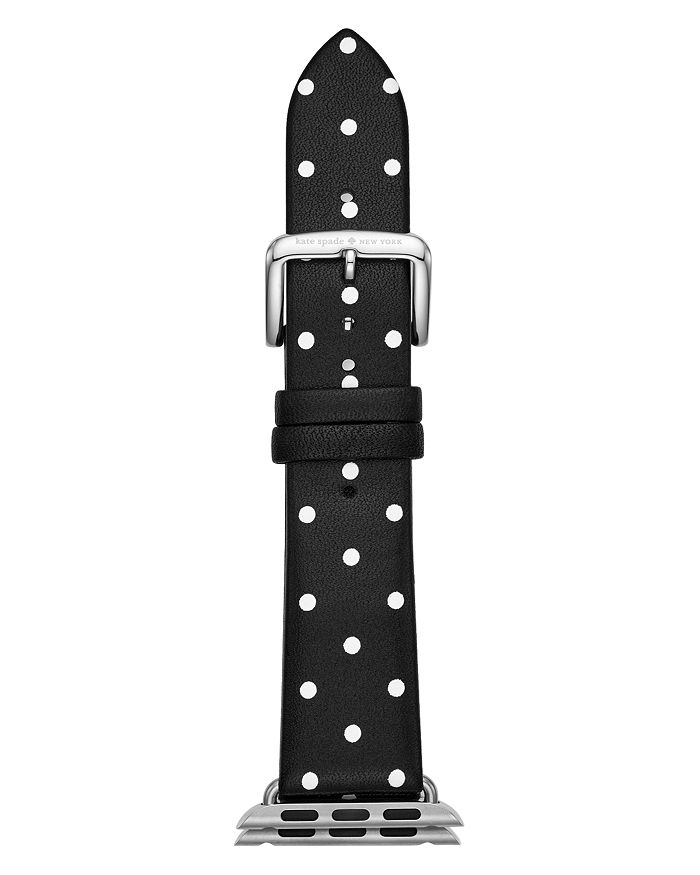 KATE SPADE KATE SPADE NEW YORK BLACK DOT LEATHER BAND FOR APPLE WATCH, 38MM & 40MM,KSS0002