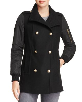 Vince camuto mixed media coat sales