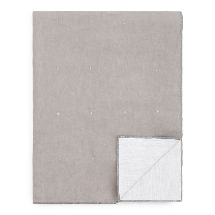 Amalia Home Collection Reversible Linen Throw In Gray/white