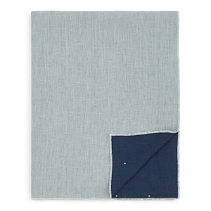 Amalia Home Collection Reversible Linen Throw In Light Blue/natural