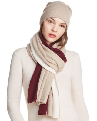 Angelina Cashmere Slouch Hat & Angelina Cashmere Stripe Scarf - Exclusive