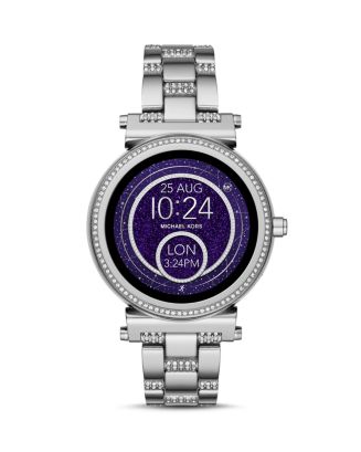 michael kors sofie pave silver tone smartwatch