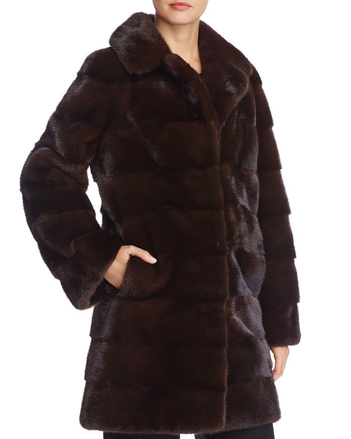 Maximilian Furs Nafa Mink Fur Coat - 100% Exclusive In Mahogany