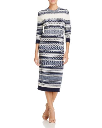 Tory Burch Julie Mixed Stripe Midi Dress | Bloomingdale's