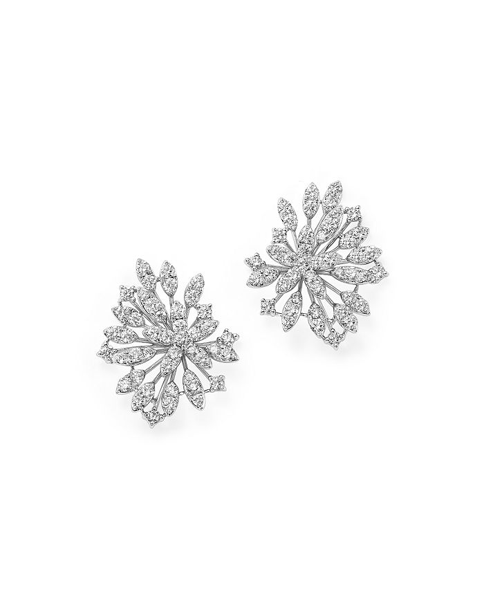 Bloomingdale's Diamond Floral Statement Earrings In 14k White Gold, 2.20 Ct. T.w. - 100% Exclusive