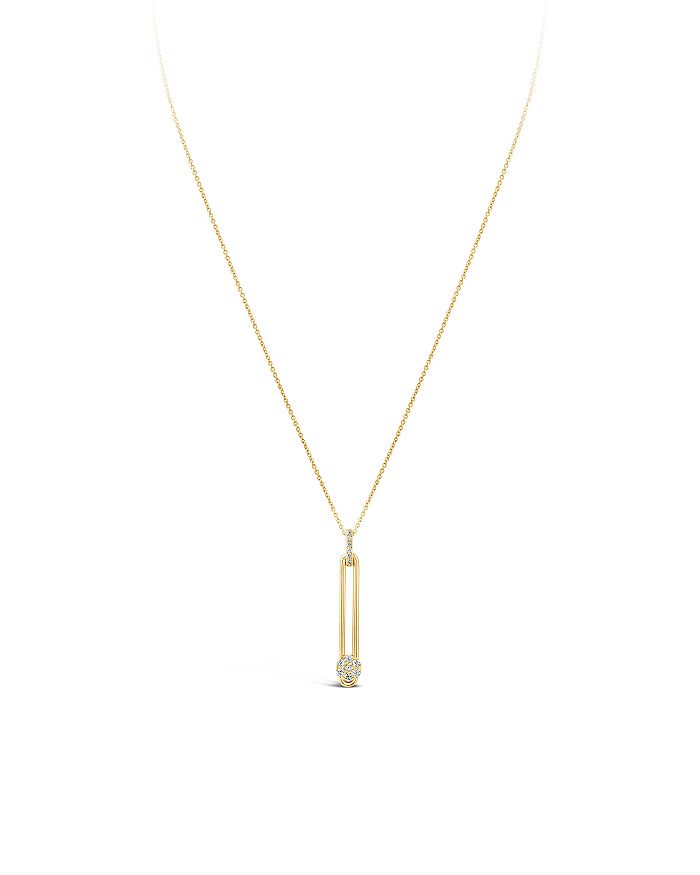Hulchi Belluni 18k Yellow Gold Diamond Tresore Linear Pendant Necklace, 18 In White/gold