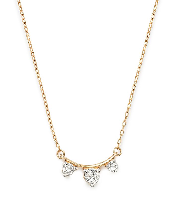 Adina Reyter 14k Yellow Gold Amigos Diamond Curve Necklace, 15 In White/gold
