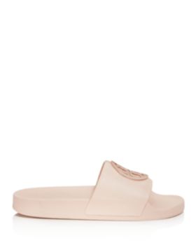 tory burch lina leather flat pool slide sandals