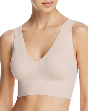 Calvin Klein Invisibles Comfort V-neck Comfort Bralette In Pearl