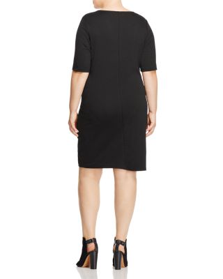 JUNAROSE Plus JUNAROSE Dilba Faux Leather Panel Dress | Bloomingdale's