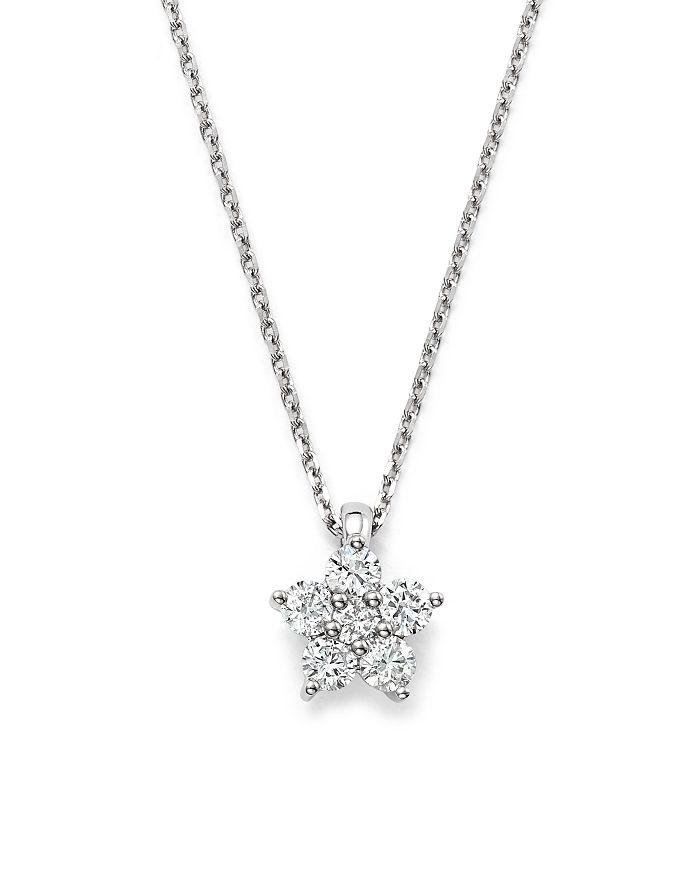 Bloomingdale's Diamond Flower Pendant Necklace In 14k White Gold, 0.50 Ct. T.w. - 100% Exclusive
