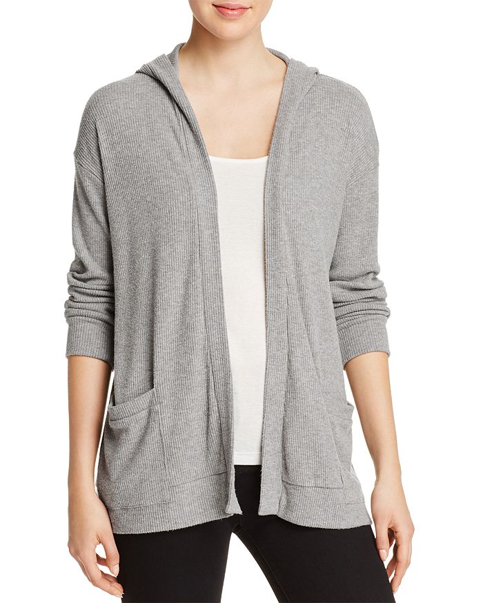 CHASER Rib-Knit Hooded Cardigan | Bloomingdale's
