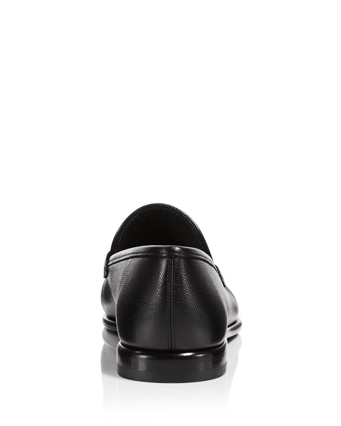 Ferragamo Men's Gancini Crown Bit Leather Loafers In Black