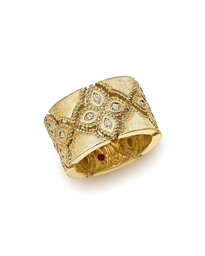 Roberto Coin 18k Yellow Gold Venetian Princess Diamond Ring In White/gold