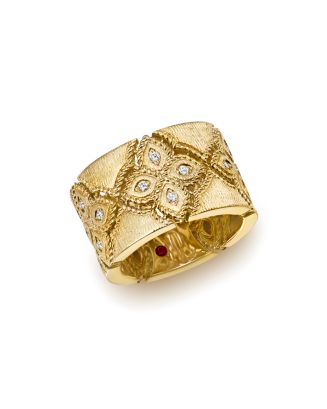 Roberto Coin 18K Yellow Gold Venetian Princess Diamond Ring ...