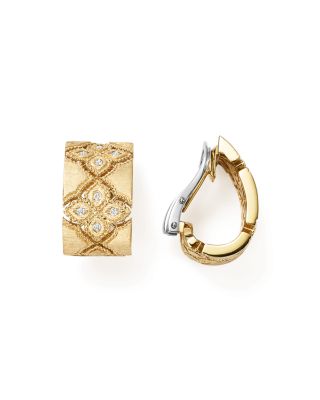 Roberto Coin - 18K White & Yellow Gold Venetian Princess Diamond Earrings