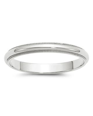 Bloomingdale's Fine Collection - Men's 3mm Half Round Milgrain Band 14K White Gold