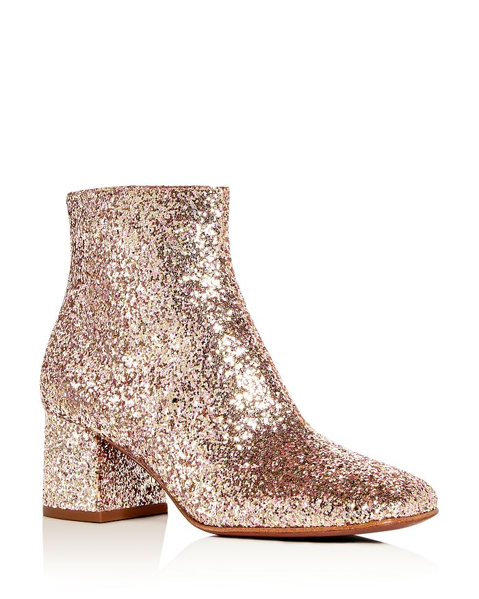 Glitter block heel booties on sale