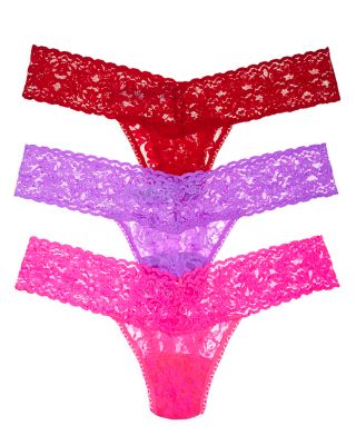 Hanky Panky - Low-Rise Thongs in Heart Box, Set of 3