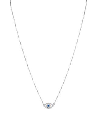 Sterling Silver Evil Eye Pendant Necklace, 15" - Exclusive