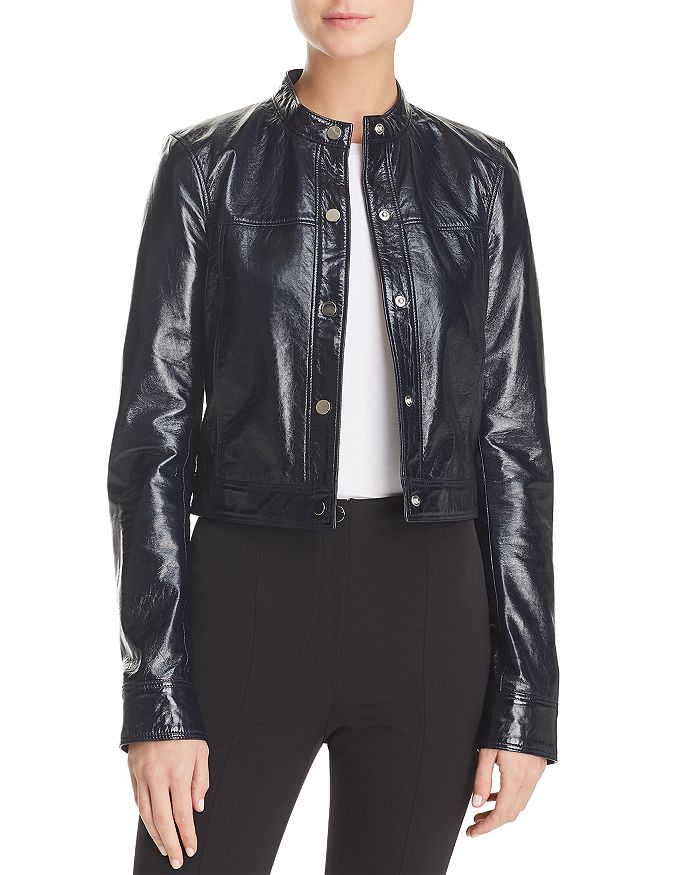 Theory Mod Crinkled Leather Jacket | Bloomingdale's