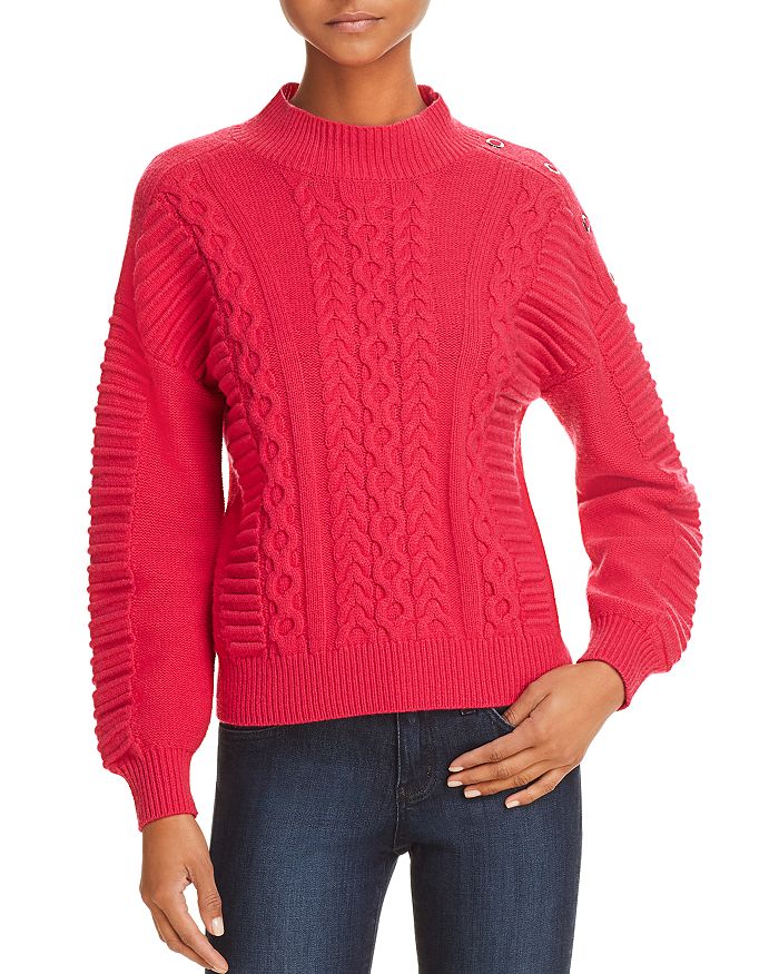KAREN MILLEN Chunky Grommeted Cable-Knit Sweater