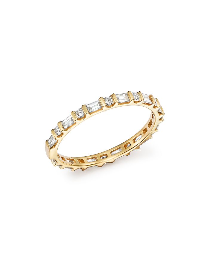 Bloomingdale's Diamond Round & Baguette Band in 14K Yellow Gold, 0.55 ...