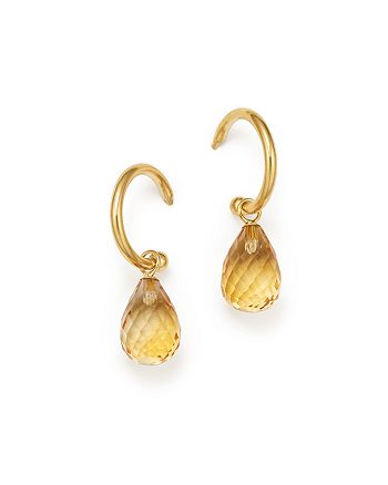 Bloomingdale's - Citrine Briolette Hoop Drop Earrings in 14K Yellow Gold - 100% Exclusive