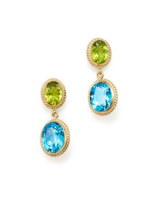 topaz and peridot earrings