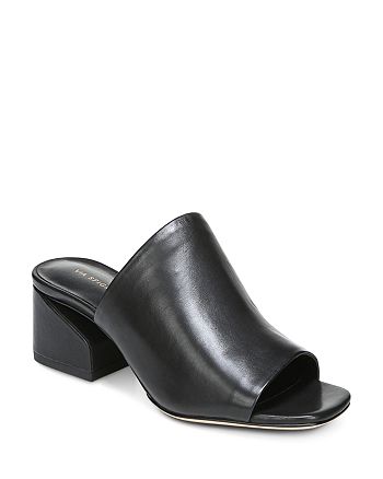 Via Spiga Women's Porter Leather Block Heel Slide Sandals | Bloomingdale's