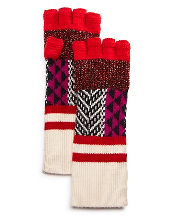 Burberry Mixed Fair-Isle Fingerless Gloves | Bloomingdale's