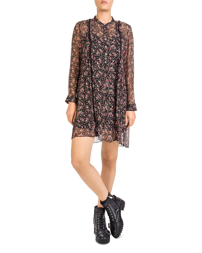 The Kooples Virgin Flowers Ruffled Floral Print Shift Dress ...