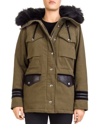 The Kooples - Faux-Fur-Trimmed Twill Parka