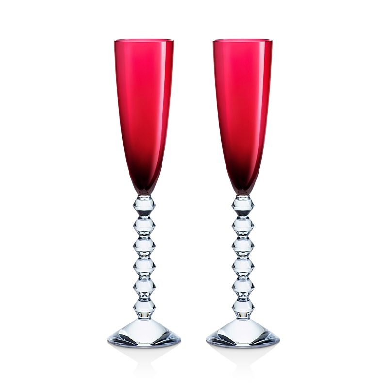 Baccarat Vega Flutissimo Champagne Flute, Set Of 2 In Red