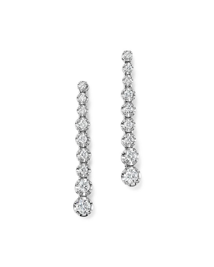 Bloomingdale's Diamond Graduated Drop Earrings in 14K White Gold, 0.80 ...