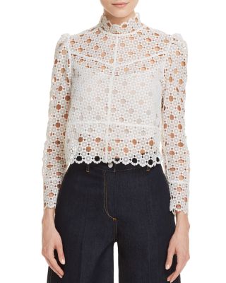 Sandro Coralisse Eyelet-Lace Top 