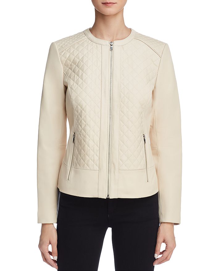COLE HAAN QUILTED LEATHER JACKET,357M7974