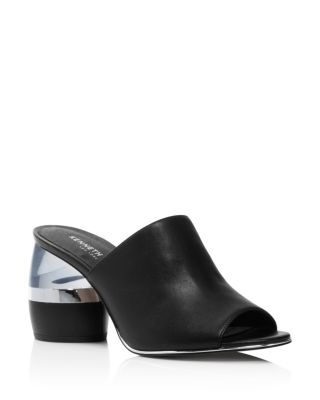 lucite heel mules