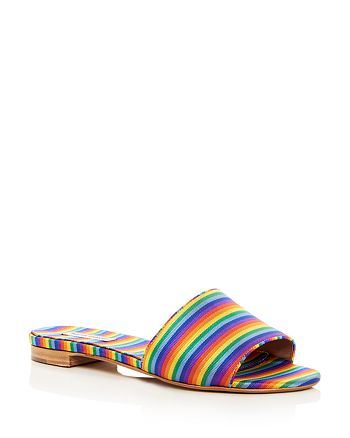 Tabitha Simmons Women's Sprinkles Stripe Slide Sandals | Bloomingdale's