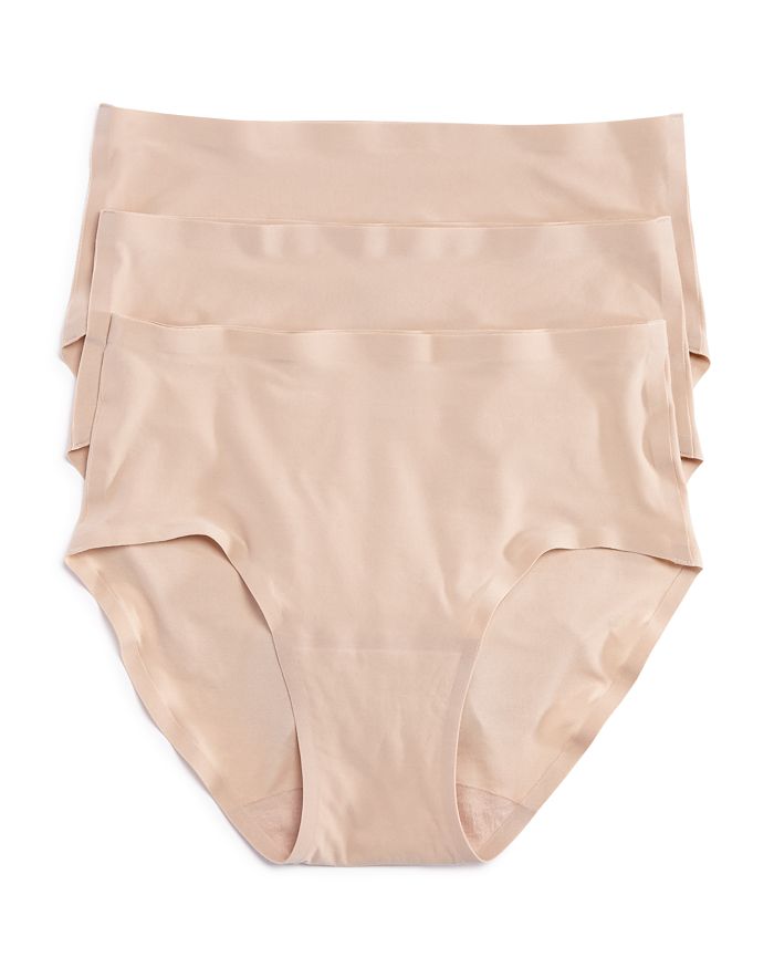 Shop Chantelle Soft Stretch One-size Hipsters, Set Of 3 In Nude