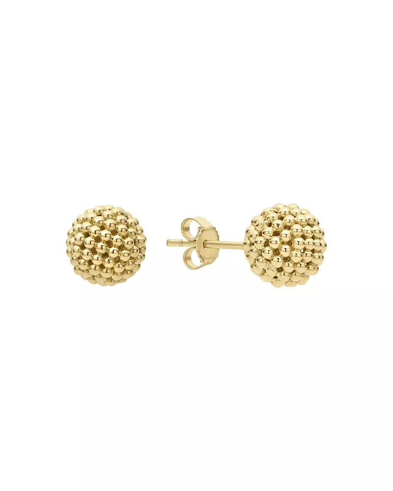 Lagos Caviar Gold Collection 18K Gold Stud Earrings