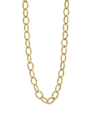 Lagos Caviar Gold Collection 18K Gold Beaded Link Necklace, 32