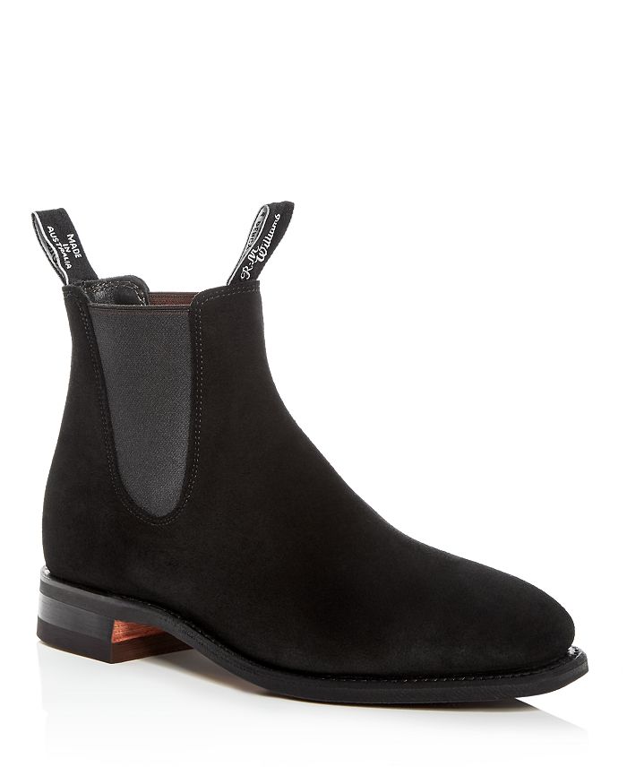 R.m.williams R.m. Williams Black Suede Comfort Craftsman Chelsea Boots In Black