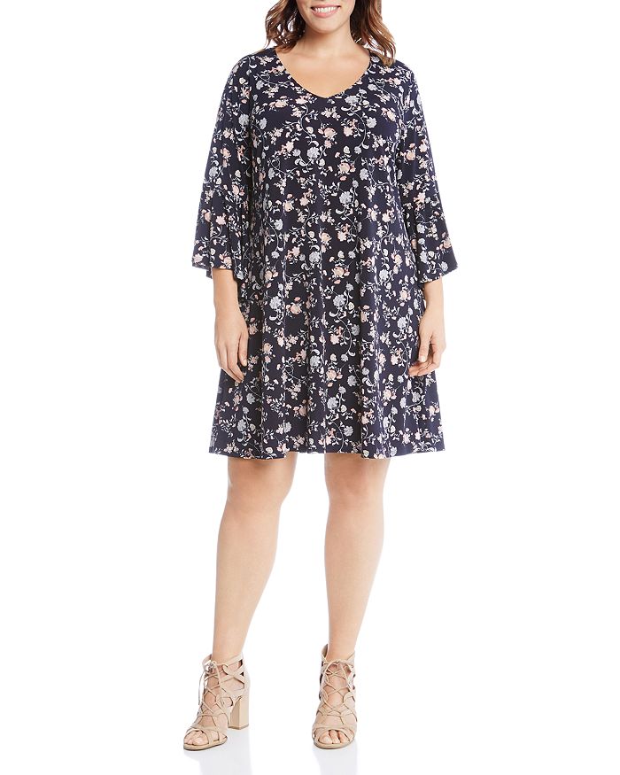 Karen Kane Plus V-Neck Floral Print Dress | Bloomingdale's