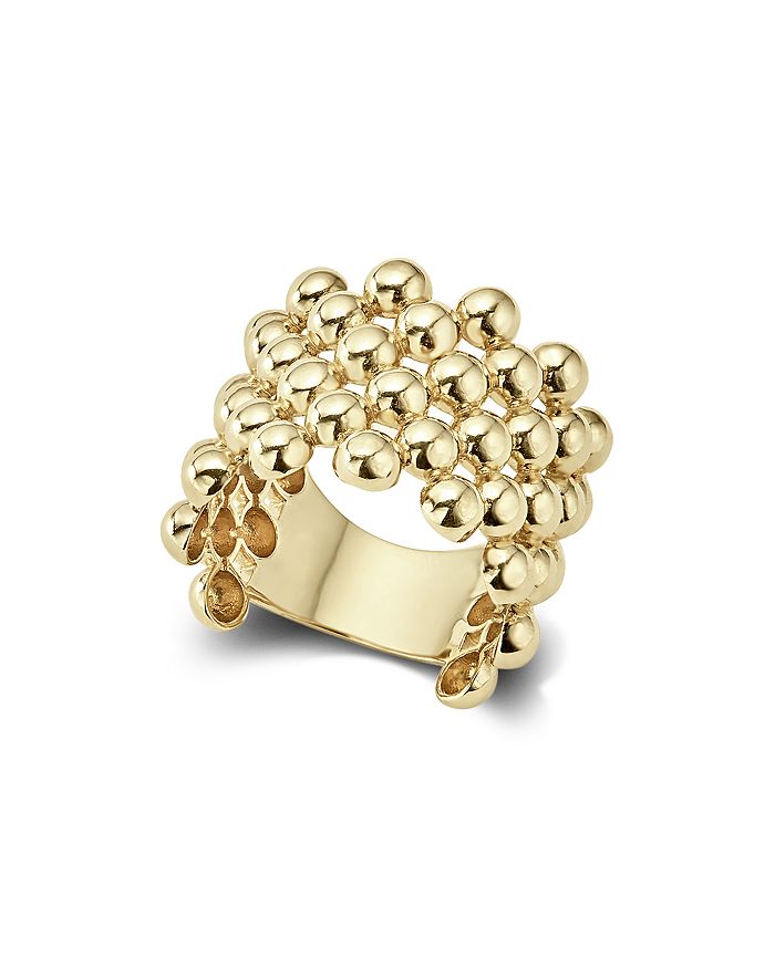 LAGOS - Caviar Gold Collection 18K Gold Wide Beaded Ring
